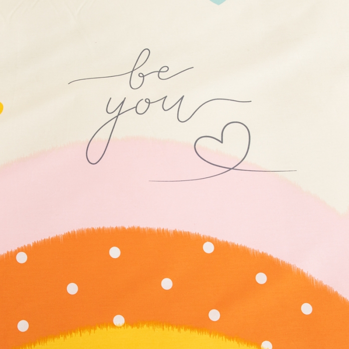 91家纺网 家纺一手货源 找家纺 首爱家纺 2025新款直播款全棉13070纯棉斜纹被套 多彩爱心