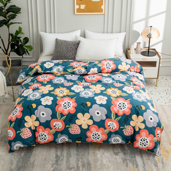 91家纺网 家纺一手货源 找家纺 首爱家纺 2025新款直播款全棉13070纯棉斜纹被套 花样年华