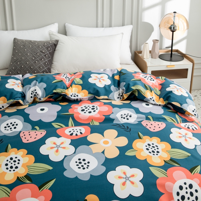 91家纺网 家纺一手货源 找家纺 首爱家纺 2025新款直播款全棉13070纯棉斜纹被套 花样年华