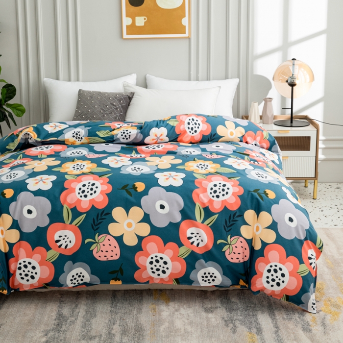 91家纺网 家纺一手货源 找家纺 首爱家纺 2025新款直播款全棉13070纯棉斜纹被套 花样年华