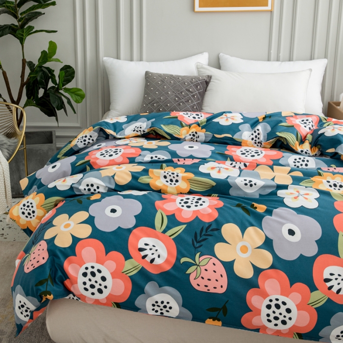 91家纺网 家纺一手货源 找家纺 首爱家纺 2025新款直播款全棉13070纯棉斜纹被套 花样年华