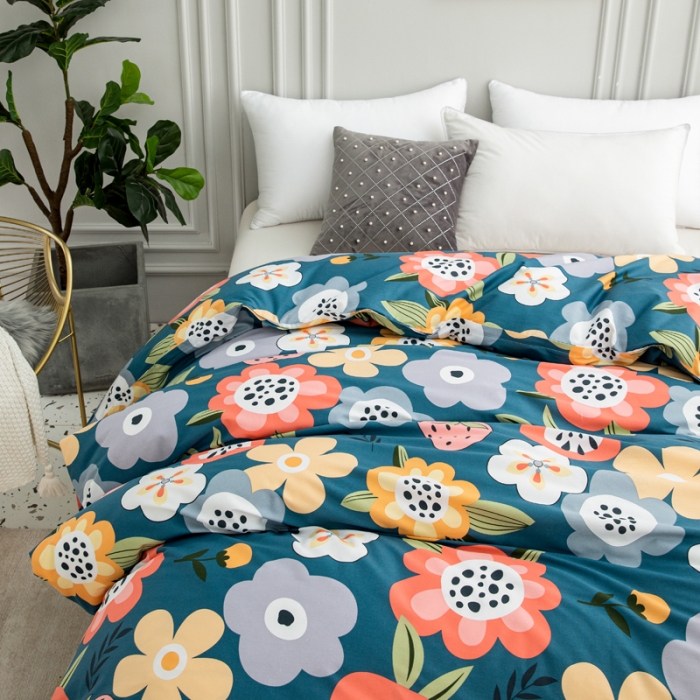 91家纺网 家纺一手货源 找家纺 首爱家纺 2025新款直播款全棉13070纯棉斜纹被套 花样年华