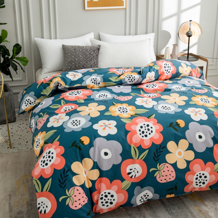 91家纺网 家纺一手货源 找家纺 首爱家纺 2025新款直播款全棉13070纯棉斜纹被套 花样年华