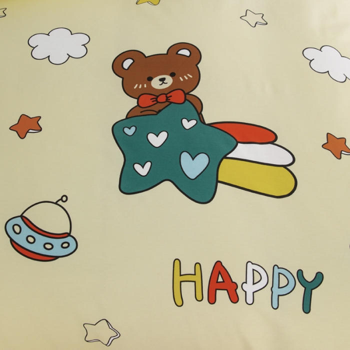 91家纺网 家纺一手货源 找家纺 首爱家纺 2025新款直播款全棉13070纯棉斜纹被套 欢乐熊