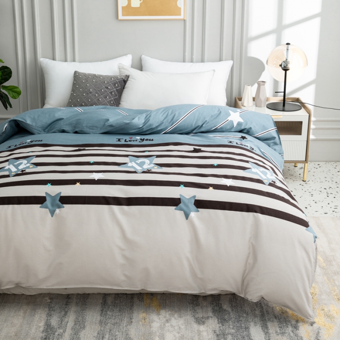 91家纺网 家纺一手货源 找家纺 首爱家纺 2025新款直播款全棉13070纯棉斜纹被套 星愿