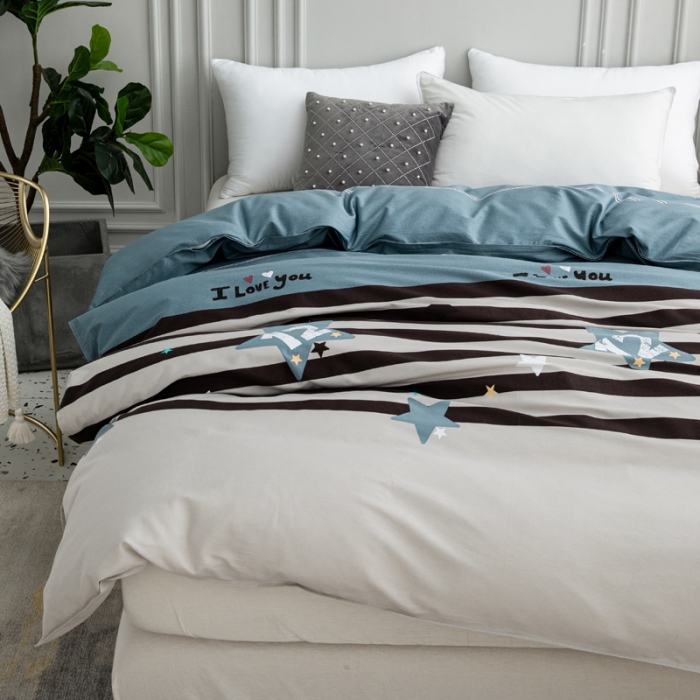 91家纺网 家纺一手货源 找家纺 首爱家纺 2025新款直播款全棉13070纯棉斜纹被套 星愿