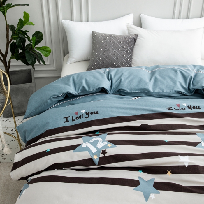 91家纺网 家纺一手货源 找家纺 首爱家纺 2025新款直播款全棉13070纯棉斜纹被套 星愿