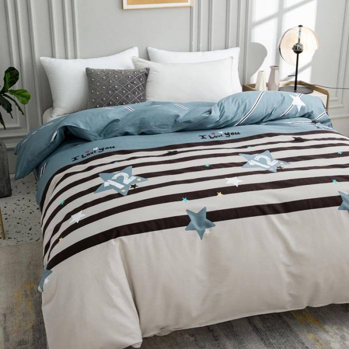 91家纺网 家纺一手货源 找家纺 首爱家纺 2025新款直播款全棉13070纯棉斜纹被套 星愿