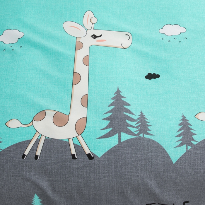 91家纺网 家纺一手货源 找家纺 首爱家纺 2025新款直播款全棉13070纯棉斜纹被套 长颈鹿