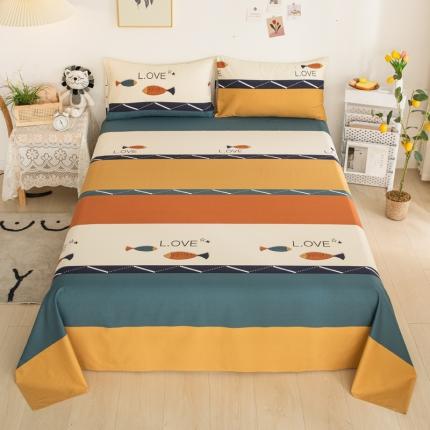 91家纺网 家纺一手货源 找家纺 （总）首爱2025新款直播款13070纯全棉斜纹老粗布磨毛单品床单单件