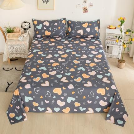 首爱家纺 2025新款直播款13070纯棉斜纹床单全棉 爱意满满