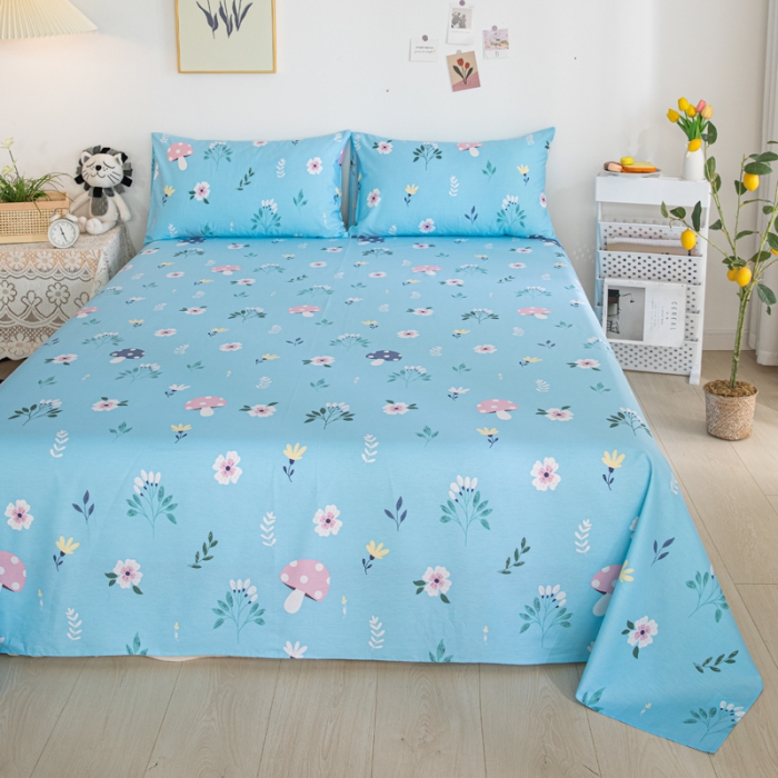 91家纺网 家纺一手货源 找家纺 首爱家纺 2025新款直播款13070纯棉斜纹床单全棉 春意盎然