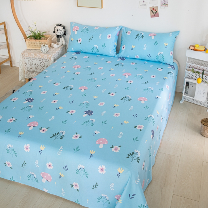 91家纺网 家纺一手货源 找家纺 首爱家纺 2025新款直播款13070纯棉斜纹床单全棉 春意盎然