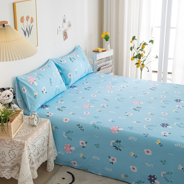 91家纺网 家纺一手货源 找家纺 首爱家纺 2025新款直播款13070纯棉斜纹床单全棉 春意盎然