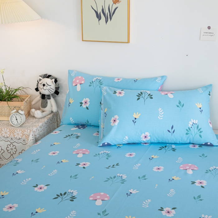 91家纺网 家纺一手货源 找家纺 首爱家纺 2025新款直播款13070纯棉斜纹床单全棉 春意盎然