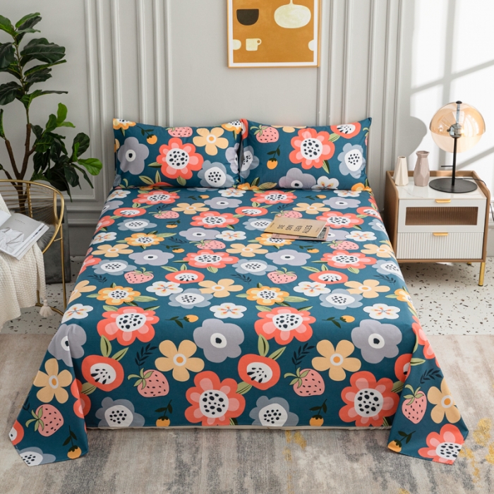 91家纺网 家纺一手货源 找家纺 首爱家纺 2025新款直播款13070纯棉斜纹床单全棉 花样年华