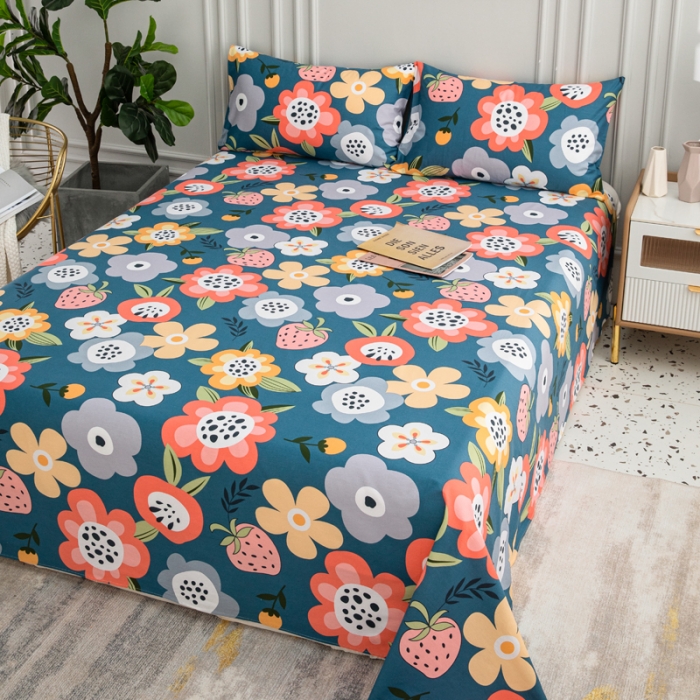 91家纺网 家纺一手货源 找家纺 首爱家纺 2025新款直播款13070纯棉斜纹床单全棉 花样年华