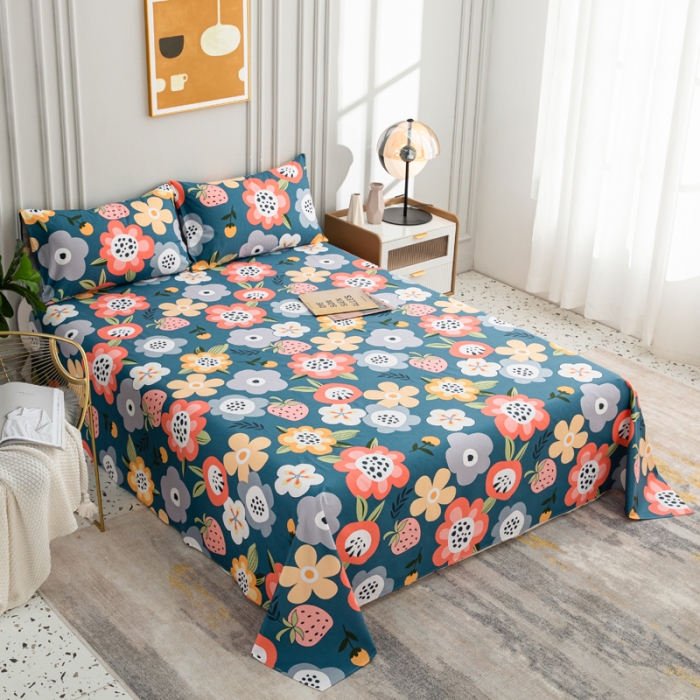 91家纺网 家纺一手货源 找家纺 首爱家纺 2025新款直播款13070纯棉斜纹床单全棉 花样年华