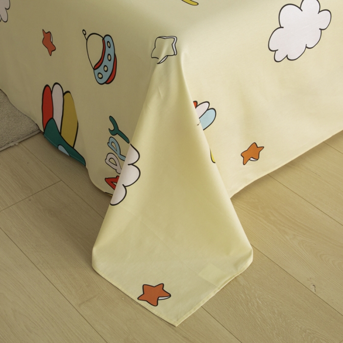 91家纺网 家纺一手货源 找家纺 首爱家纺 2025新款直播款13070纯棉斜纹床单全棉 欢乐熊