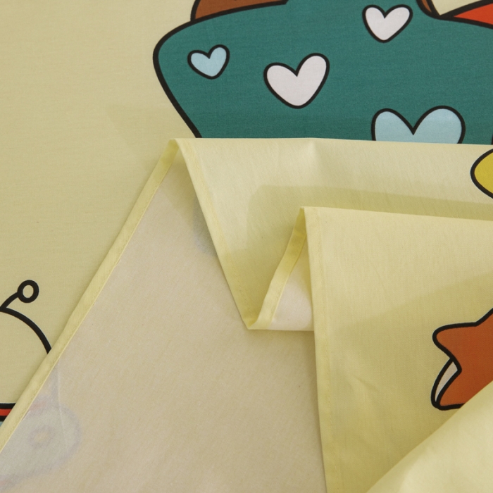 91家纺网 家纺一手货源 找家纺 首爱家纺 2025新款直播款13070纯棉斜纹床单全棉 欢乐熊