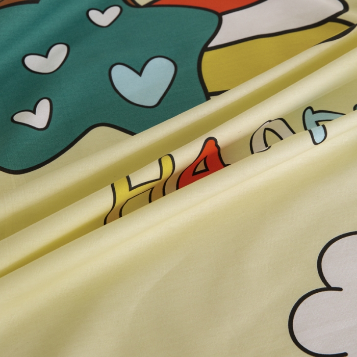 91家纺网 家纺一手货源 找家纺 首爱家纺 2025新款直播款13070纯棉斜纹床单全棉 欢乐熊