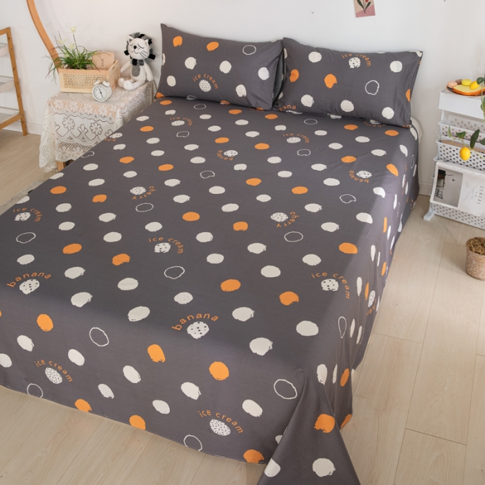 91家纺网 家纺一手货源 找家纺 首爱家纺 2025新款直播款13070纯棉斜纹床单全棉 水果派