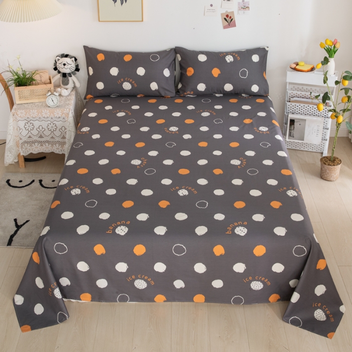 91家纺网 家纺一手货源 找家纺 首爱家纺 2025新款直播款13070纯棉斜纹床单全棉 水果派