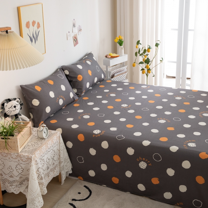 91家纺网 家纺一手货源 找家纺 首爱家纺 2025新款直播款13070纯棉斜纹床单全棉 水果派