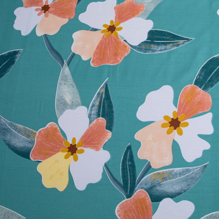 91家纺网 家纺一手货源 找家纺 首爱家纺 2025新款直播款13070纯棉斜纹床单全棉 温馨花园