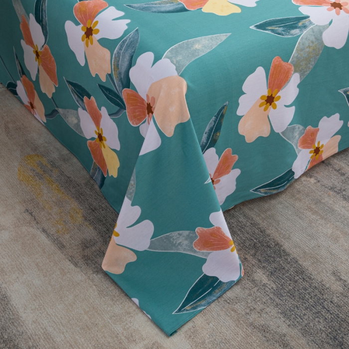 91家纺网 家纺一手货源 找家纺 首爱家纺 2025新款直播款13070纯棉斜纹床单全棉 温馨花园