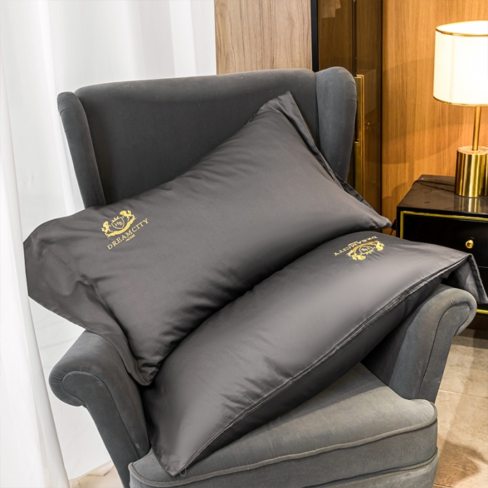 91家纺网 家纺一手货源 找家纺 蓝巢家纺 2022新款60支长绒棉四件套 皇家-高级灰