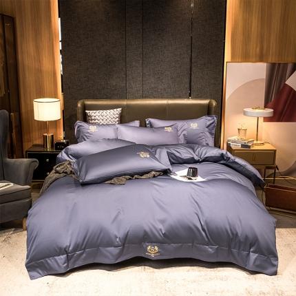 91家纺网 家纺一手货源 找家纺 蓝巢家纺 2022新款60支长绒棉四件套 皇家-罗兰紫