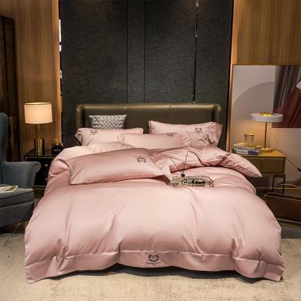 91家纺网 家纺一手货源 找家纺 蓝巢家纺 2022新款60支长绒棉四件套 皇家-浅豆沙