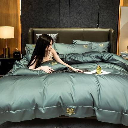 蓝巢家纺 2022新款60支长绒棉四件套 皇家-雾青