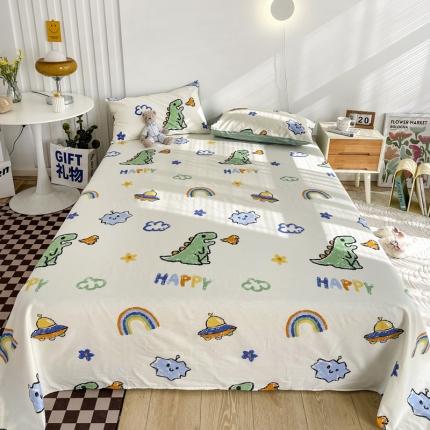名兮家居 2022新款全棉印花床单 恐龙游记