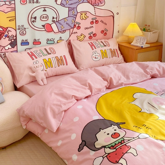 91家纺网 家纺一手货源 找家纺 窝米 2022新款春季13372大版卡通全棉系列 hellomimi