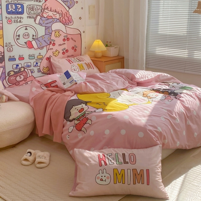 91家纺网 家纺一手货源 找家纺 窝米 2022新款春季13372大版卡通全棉系列 hellomimi