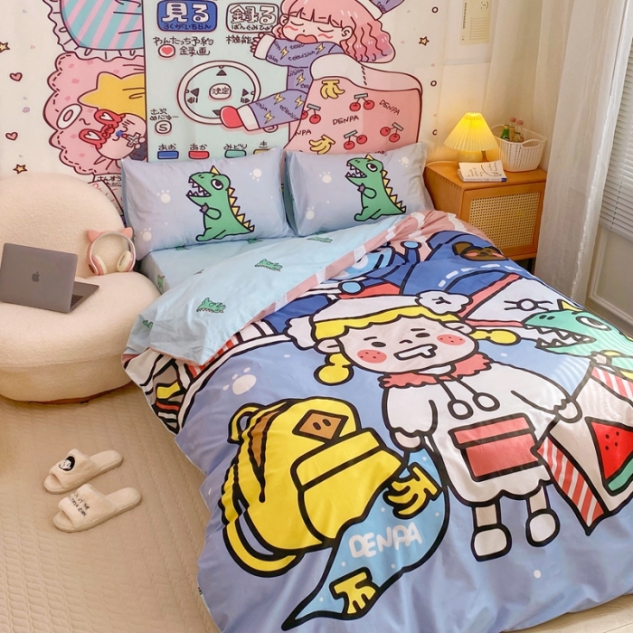 91家纺网 家纺一手货源 找家纺 窝米 2022新款春季13372大版卡通全棉系列 安琪拉