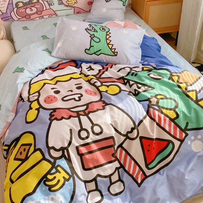 91家纺网 家纺一手货源 找家纺 窝米 2022新款春季13372大版卡通全棉系列 安琪拉