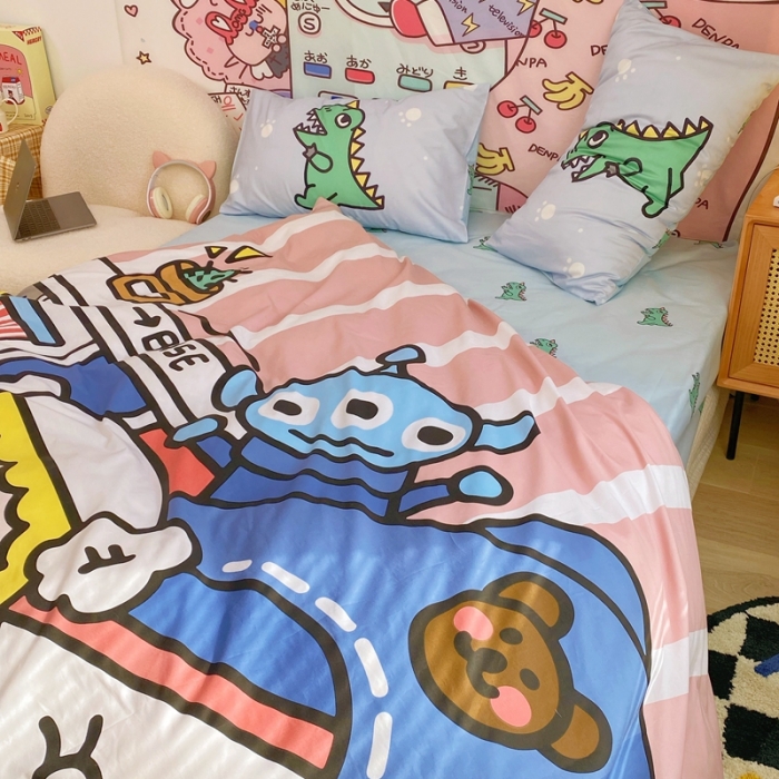 91家纺网 家纺一手货源 找家纺 窝米 2022新款春季13372大版卡通全棉系列 安琪拉