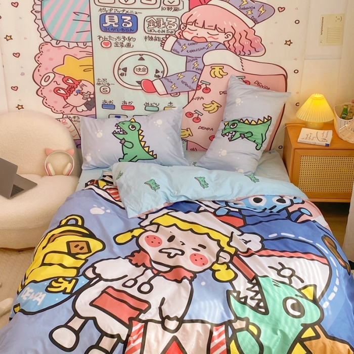 91家纺网 家纺一手货源 找家纺 窝米 2022新款春季13372大版卡通全棉系列 安琪拉