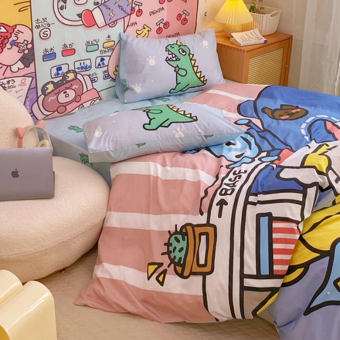 91家纺网 家纺一手货源 找家纺 窝米 2022新款春季13372大版卡通全棉系列 安琪拉