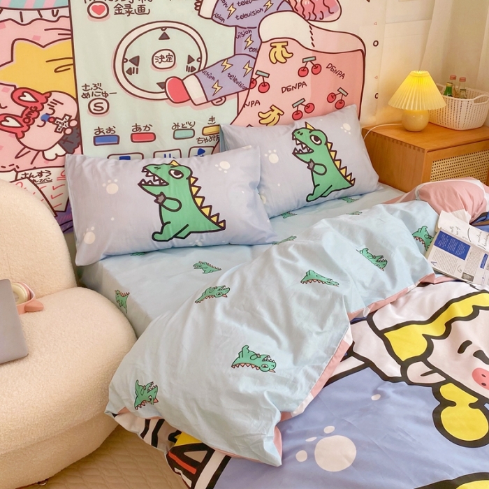 91家纺网 家纺一手货源 找家纺 窝米 2022新款春季13372大版卡通全棉系列 安琪拉