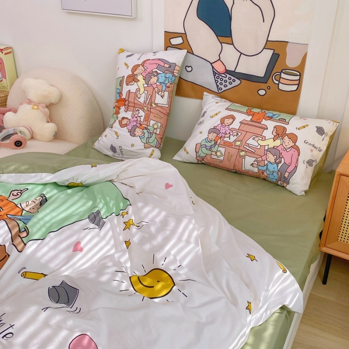 91家纺网 家纺一手货源 找家纺 窝米 2022新款春季13372大版卡通全棉系列 拜托了老师