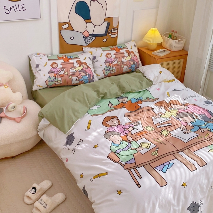 91家纺网 家纺一手货源 找家纺 窝米 2022新款春季13372大版卡通全棉系列 拜托了老师