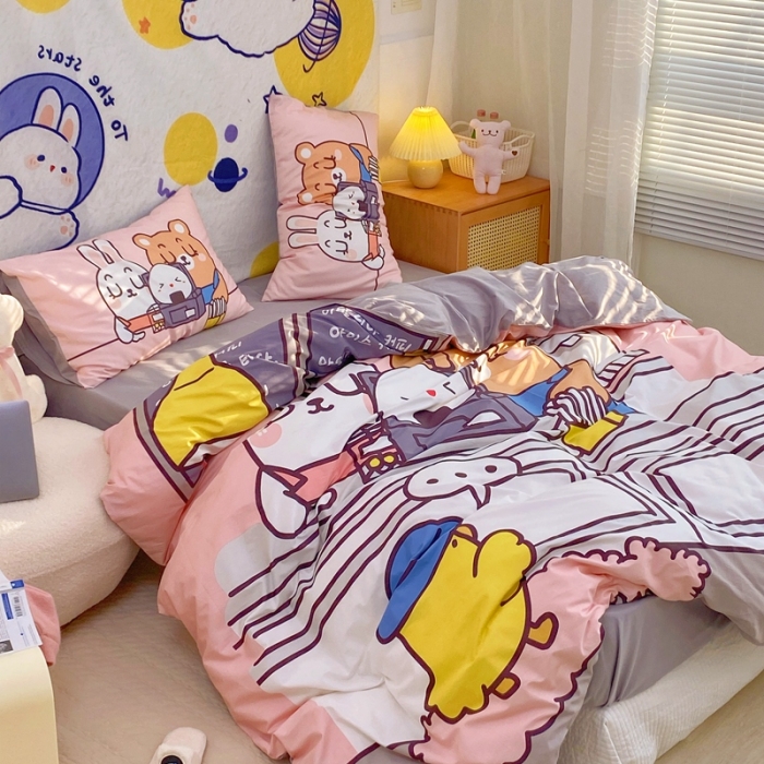 91家纺网 家纺一手货源 找家纺 窝米 2022新款春季13372大版卡通全棉系列 蛋糕物语