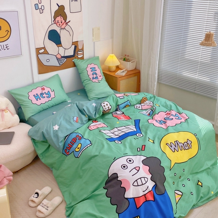 91家纺网 家纺一手货源 找家纺 窝米 2022新款春季13372大版卡通全棉系列 怪蜀黍