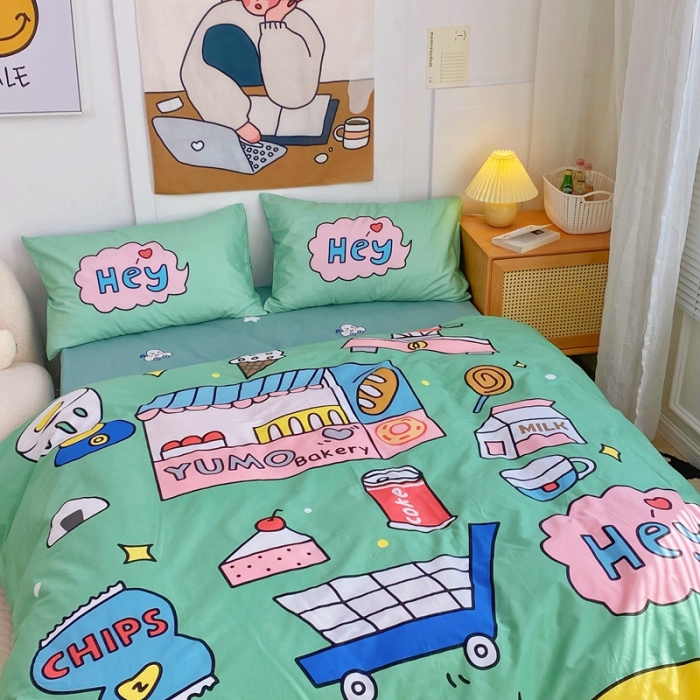 91家纺网 家纺一手货源 找家纺 窝米 2022新款春季13372大版卡通全棉系列 怪蜀黍