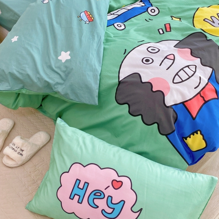 91家纺网 家纺一手货源 找家纺 窝米 2022新款春季13372大版卡通全棉系列 怪蜀黍