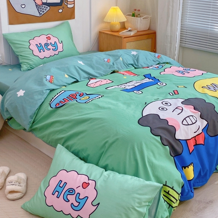 91家纺网 家纺一手货源 找家纺 窝米 2022新款春季13372大版卡通全棉系列 怪蜀黍